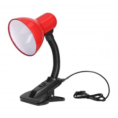 LATSA, lampa biurkowa z klipsem, 40W, E27, stal + tworzywo, czerwona DL-3/R ORNO (DL-3/R)