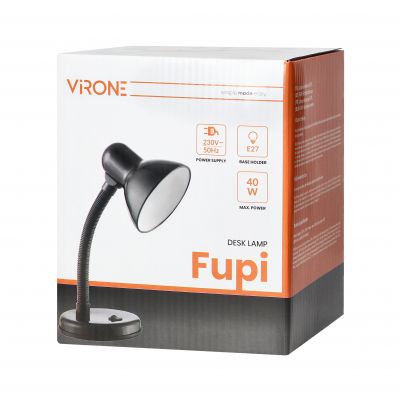 FUPI, lampa biurkowa, 40W, E27, stal + tworzywo, biała DL-4/W ORNO (DL-4/W)