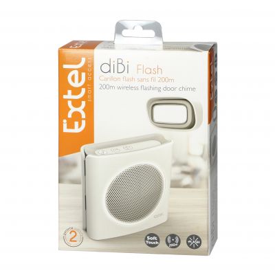 EXTEL diBi Flash Soft, dzwonek bezprzewodowy, bateryjny, 6 dźwięków, zakres działania 200m, soft tou ORNO (EXTEL081738)