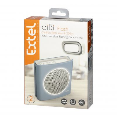 EXTEL diBi Flash Soft, dzwonek bezprzewodowy, bateryjny, 6 dźwięków, zakres działania 200m, soft tou ORNO (EXTEL081740)