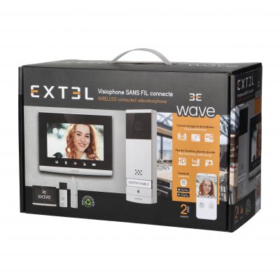 Extel Wave, bezprzewodowy zestaw wideodomofonowy, monitor 7 cal dotykowy, menu OSD, WI-FI + APP na tel ORNO (EXTEL720313)