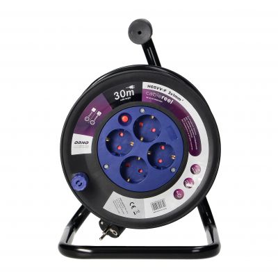 Przedłużacz bębnowy, 4 gniazda 2P+Z (Schuko), kabel PVC H05VV-F 3x1.0mm2, długość - 30m, Termik, Prz OR-AE-13152(GS)/30M ORNO (OR-AE-13152(GS)/30M)