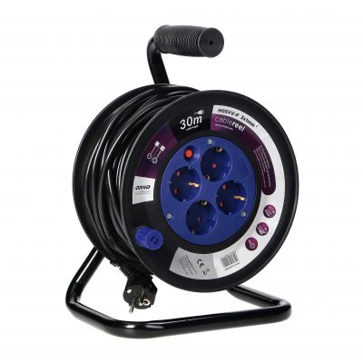 Przedłużacz bębnowy, 4 gniazda 2P+Z (Schuko), kabel PVC H05VV-F 3x1.0mm2, długość - 30m, Termik, Prz OR-AE-13152(GS)/30M ORNO (OR-AE-13152(GS)/30M)