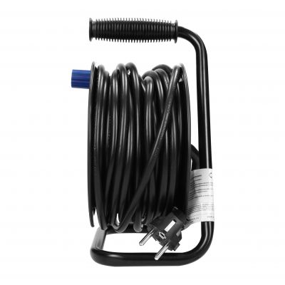 Przedłużacz bębnowy MINI, 4 gniazda 2P+Z (Schuko), metalowy stojak, polwinit H05VV-F 3x1.5mm2 - 15m OR-AE-13171(GS)/15M ORNO (OR-AE-13171(GS)/15M)