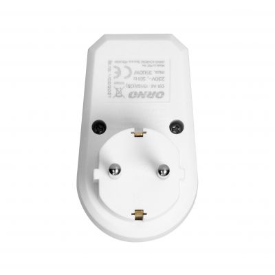 Adapter 1x2P+Z (Schuko) z włącznikiem, biały ORNO (OR-AE-13188(GS))