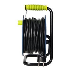 Przedłużacz bębnowy MINI, 4 gniazda 2P+Z, metalowy stojak, polwinit H05VV-F 3x1mm2 , długość 15m, limonkowy OR-AE-1339/L ORNO (OR-AE-1339/L)