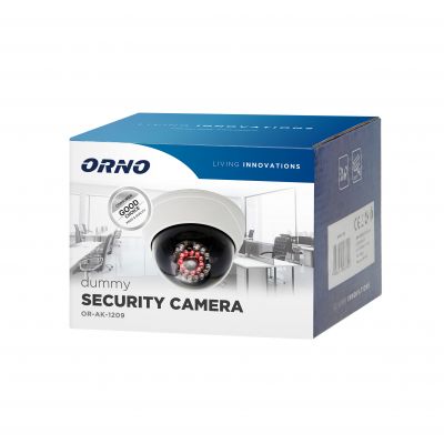 Atrapa kopułowej kamery monitorującej z podczerwienią CCTV, bateryjna ORNO (OR-AK-1209)