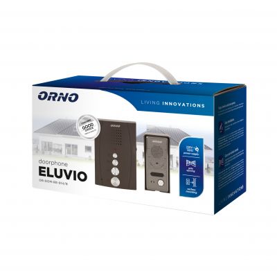Zestaw domofonowy jednorodzinny, bezsłuchawkowy, czarny ELUVIO OR-DOM-RE-914/B ORNO (OR-DOM-RE-914/B)