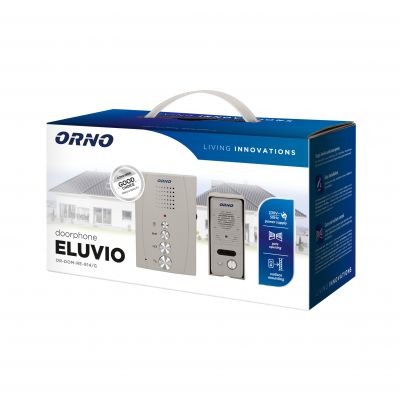 Zestaw domofonowy jednorodzinny, bezsłuchawkowy, szary, ELUVIO OR-DOM-RE-914/G ORNO (OR-DOM-RE-914/G)