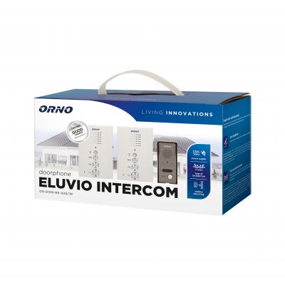 Zestaw domofonowy jednorodzinny z interkomem, bezsłuchawkowy, biały, ELUVIO INTERCOM OR-DOM-RE-920/W ORNO (OR-DOM-RE-920/W)