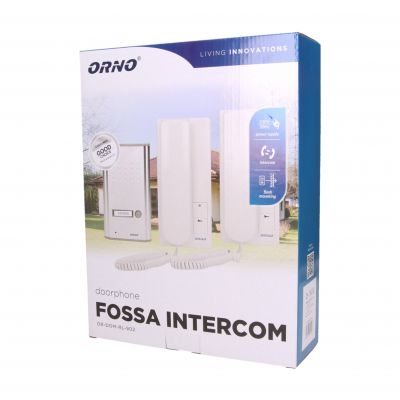 Zestaw domofonowy jednorodzinny z interkomem, podtynkowy, FOSSA INTERCOM OR-DOM-RL-902 ORNO (OR-DOM-RL-902)