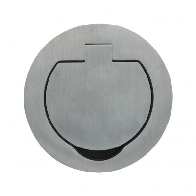 Hermetyczne gniazdo elektryczne okrągłe, IP55, kąt otwarcia 110st. szczotkowane aluminium (OR-GM-9030)