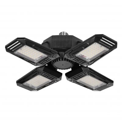 SYRIUSZ LED lampa warsztatowa składana 4-skrzydłowa, E27, 72W, 4000K, 6480lm (WL-14)
