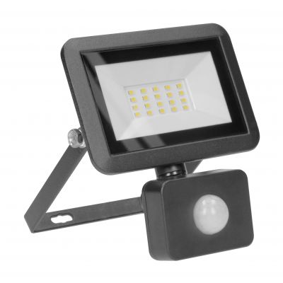 BULLED S 20W naświetlacz LED z PIR, 1600lm, IP44, 4000K, Alu+szkło (OR-NL-6136BLR4)