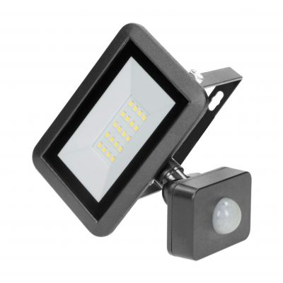BULLED S 20W naświetlacz LED z PIR, 1600lm, IP44, 4000K, Alu+szkło (OR-NL-6136BLR4)
