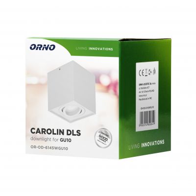CAROLIN DLS GU10 downlight max 35W, IP20, kwadrat, biały (OR-OD-6145WGU10)
