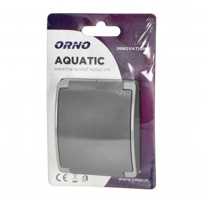 Gniazdo pojedyncze 2P+Z Schuko AQUATIC IP44 szary-grafit ORNO (OR-OE-7105(GS)/GR)