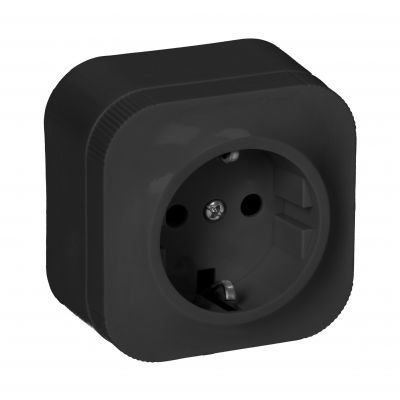 Gniazdo pojedyncze natynkowe ToDo 2P+Z Sch. IP20,czarny10szt (OR-OE-7205(GS)/B/10)