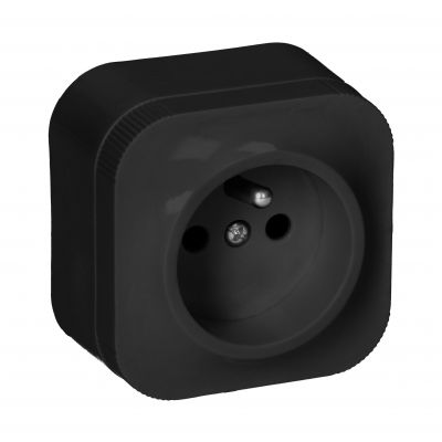 Gniazdo pojedyncze natynkowe ToDo 2P+Z IP20, czarny, 10 szt. (OR-OE-7205/B/10)