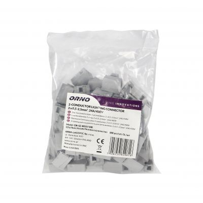 Złączka oświetleniowa dwuprzewodowa, 2x0,5-2,5mm2 , 100 sztuk OR-SZ-8015/100 ORNO (OR-SZ-8015/100)
