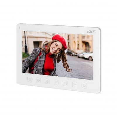 Wideo monitor bezsłuchawkowy, kolorowy, LCD 7” do zastosowania w systemach VIBELL, biały ORNO (OR-VID-EX-1057MV/W)