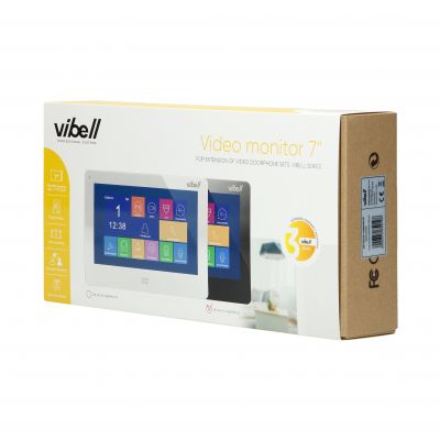 Wideo monitor bezsłuchawkowy, kolorowy, LCD 7”, do zastosowania w systemach VIBELL, dotykowy ekran, ORNO (OR-VID-EX-1060PMV/B)