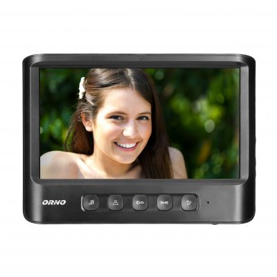 Wideo monitor bezsłuchawkowy, kolorowy, LCD7 cal do zestawu z serii IMAGO, otwieranie bramy, czarny ORNO (OR-VID-MC-1059MV/B)
