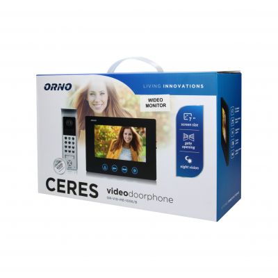 Wideo monitor bezsłuchawkowy, kolorowy, LCD 7 cal do zestawu z serii CERES, otwieranie bramy, czarny ORNO (OR-VID-ME-1056MV/B)