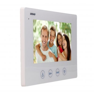 Wideo monitor bezsłuchawkowy, kolorowy, LCD 7&quot;, do zestawu z serii CERES, otwieranie bramy, biały ORNO (OR-VID-ME-1056MV/W)