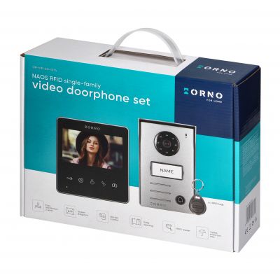 Zestaw wideodomofonowy 2-żyłowy bezsłuchawkowy, kolor, 4,3 cal LCD, z czytnikiem breloków zbliżeniowych ORNO (OR-VID-SH-1074)