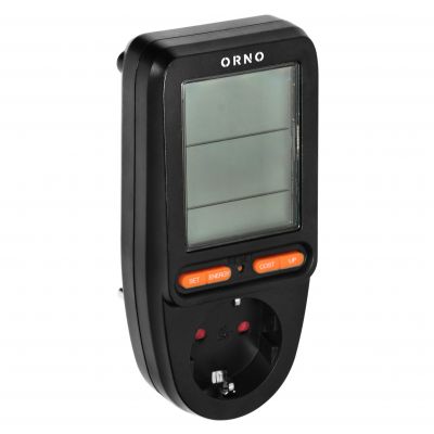 Watomierz, kalkulator energii z wyświetlaczem LCD, wersja Schuko, czarny (OR-WAT-435(GS)/B)