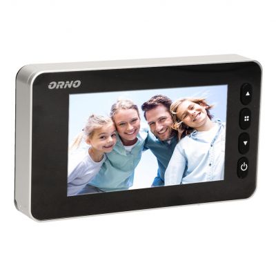 Elektroniczny wizjer do drzwi 4,7 z funkcją nagrywania na kartę Micro SD, czujnikiem ruchu i menu w 9 językach, bateryjny OR-WIZ-1106 ORNO (OR-WIZ-1106)