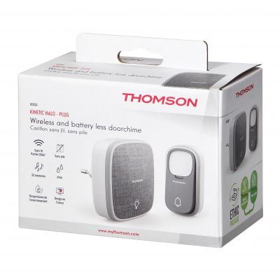 Thomson Halo Plugin, dzwonek bezprzewodowy, sieciowy z przyciskiem bezbateryjnym, 32 dźwięki, zakres ORNO (THOMSON513133)