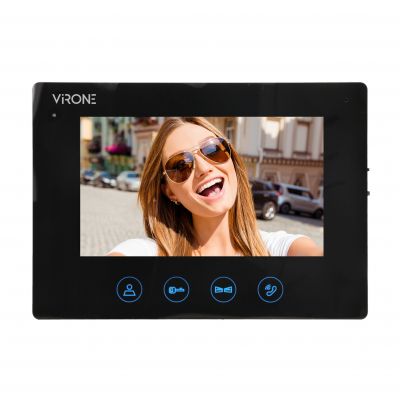 Zestaw wideodomofonowy bezsłuchawkowy monitor 7 LCD, czarny, IP44, PLUTON 7 VDP-51 ORNO (VDP-51)