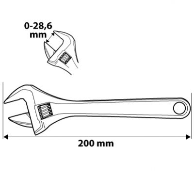 Klucz nastawny 200 mm, zakres 0-29 mm 03-011 NEO (03-011)