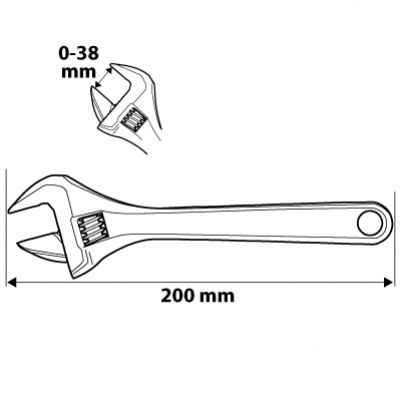 Klucz nastawny 200 mm, zakres 0-39 mm 03-014 NEO (03-014)