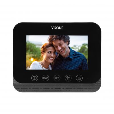 Zestaw wideodomofonowy bezsłuchawkowy, kolor, 4,3" LCD, z czytnikiem breloków zbliżeniowych, czarny, VDP-62 ORNO (VDP-62)
