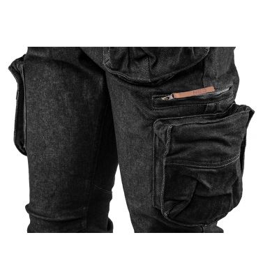 Spodnie robocze jeans denim 5-kieszeni czarne do pasa bawełna L 81-233 NEO (81-233-XL)