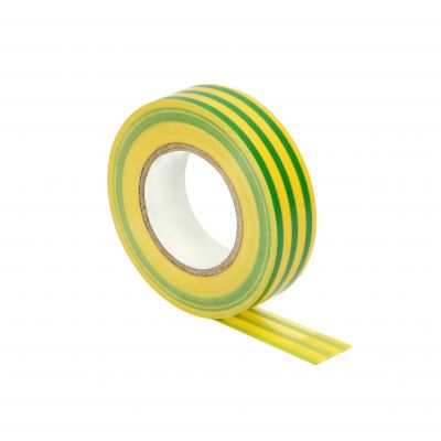 Zestaw 10 taśm izolacyjnych 19mm, żółto/zielona, uniepalniona, grubość 0,13mm, długość 20m ORNO (OR-AE-13196/YG/20M/S)