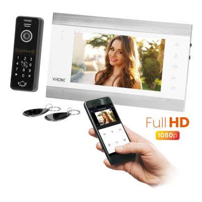 Zestaw wideodomofonowy, bezsłuchawkowy, monitor 7 cal LCD, menu OSD, WI-FI + APP na telefon, z gniazdem ORNO (VDP-61FHD/W)