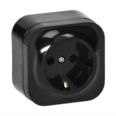 Gniazdo pojedyncze natynkowe ToDo 2P+Z Sch. IP20,czarny10szt (OR-OE-7205(GS)/B/10)