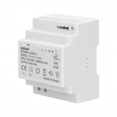 Zasilacz na szynę DIN 24VDC, 4A, 100W, szerokość 4 moduły OR-PSU-1649 ORNO (OR-PSU-1649)