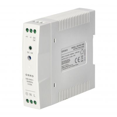 Zasilacz przemysłowy na szynę DIN, 24VDC 0,42A 10W, obudowa z tworzywa sztucznego OR-PSU-1660 ORNO (OR-PSU-1660)