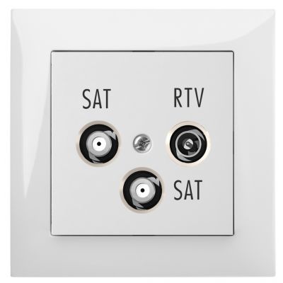 SENTIA gniazdo R-TV-2xSAT końcowe bez ramki IP20 biały 1460-10 EP Nasielsk (1460-10)