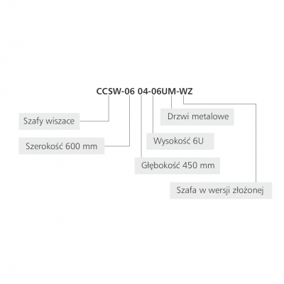 Szafa wisząca 19 cali 6U 600x450 CCSW-0604-06U C&C Partners (CCSW-0604-06U)