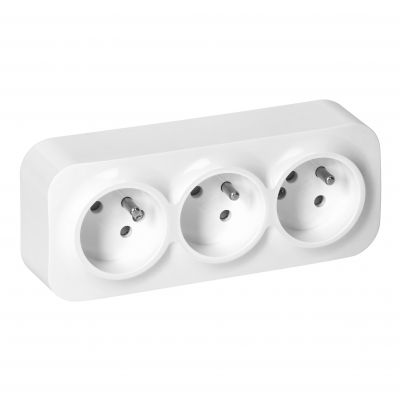 Gniazdo potrójne natynkowe ToDo 2P+Z IP20, 16A, 230V AC, 16A, 230V AC, biały, 10 sztuk (OR-OE-7209/W/10)