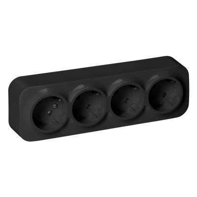 Gniazdo poczwórne natynkowy ToDo 2P+Z Schuko IP20, 16A, 230V AC, 16A, 230V AC, 8 sztuk (OR-OE-7210(GS)/B/8)