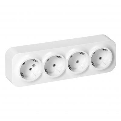 Gniazdo poczwórne natynkowy ToDo 2P+Z Schuko IP20, 16A, 230V AC, 16A, 230V AC, biały (OR-OE-7210(GS)/W)