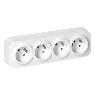 Gniazdo poczwórne natynkowy ToDo 2P+Z IP20, 16A, 230V AC, 16A, 230V AC, biały, 8 sztuk (OR-OE-7210/W/8)