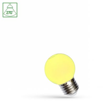 Żarówka LED E27 230V 1W kula żółta PC  WOJ+11798 Spectrum Led (WOJ+11798)